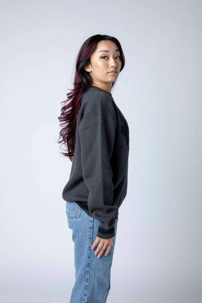 Kings Script Tonal Black Base Sweater Crewneck