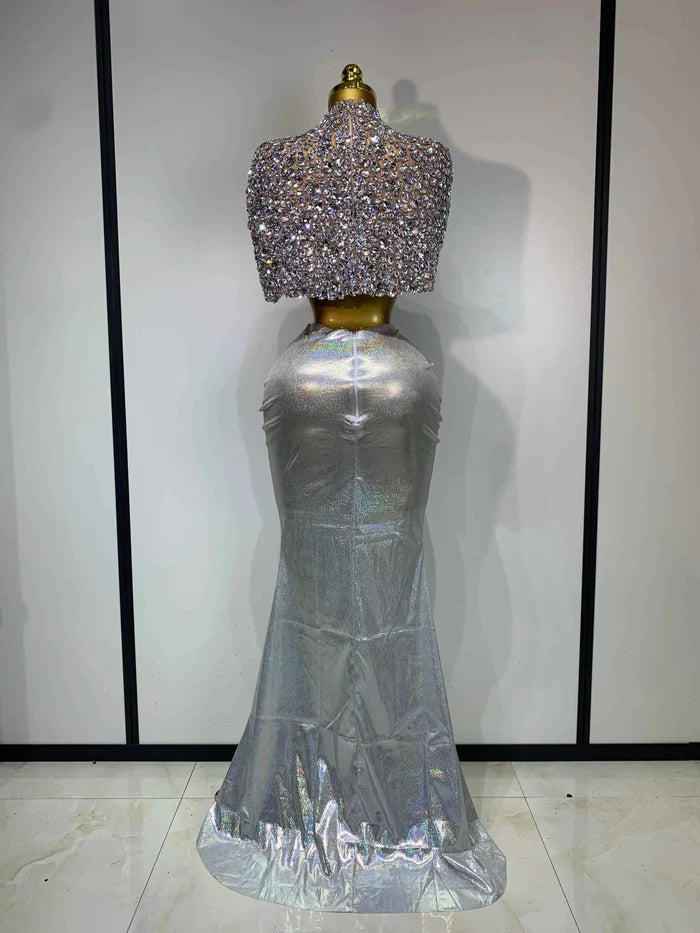 Klarity Sparkly Diamond Two Piece Set Evening Dress