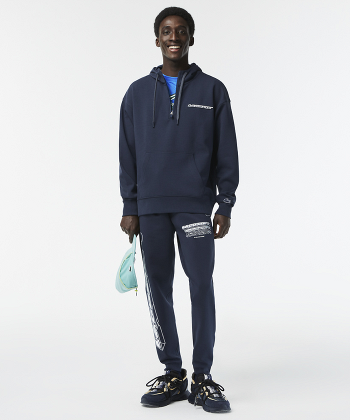 Lacoste Active Logo Back Hoodie (Blue Night)