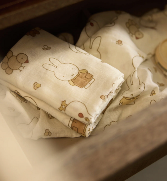 Langes gaze de coton | 115cm | Miffy Family Farm