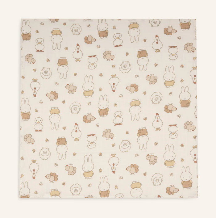 Langes gaze de coton | 70cm | Miffy Family Farm