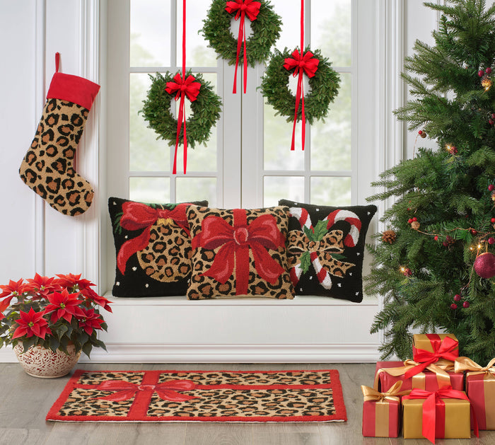 Leopard Candy Canes Hook Pillow