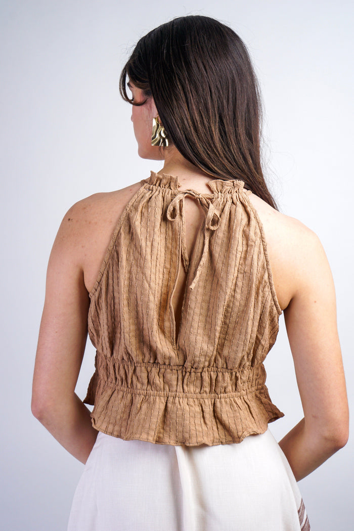Private Label TOPS Natural Knit Halter Top