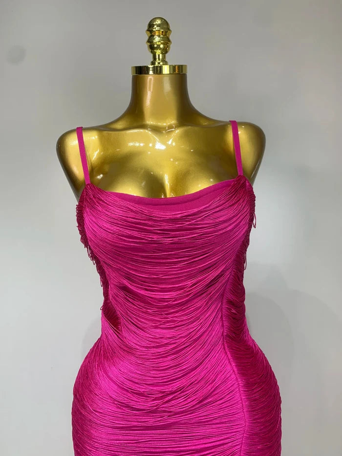 Lorie elegant sexy backless tassel bodycon bandage dress