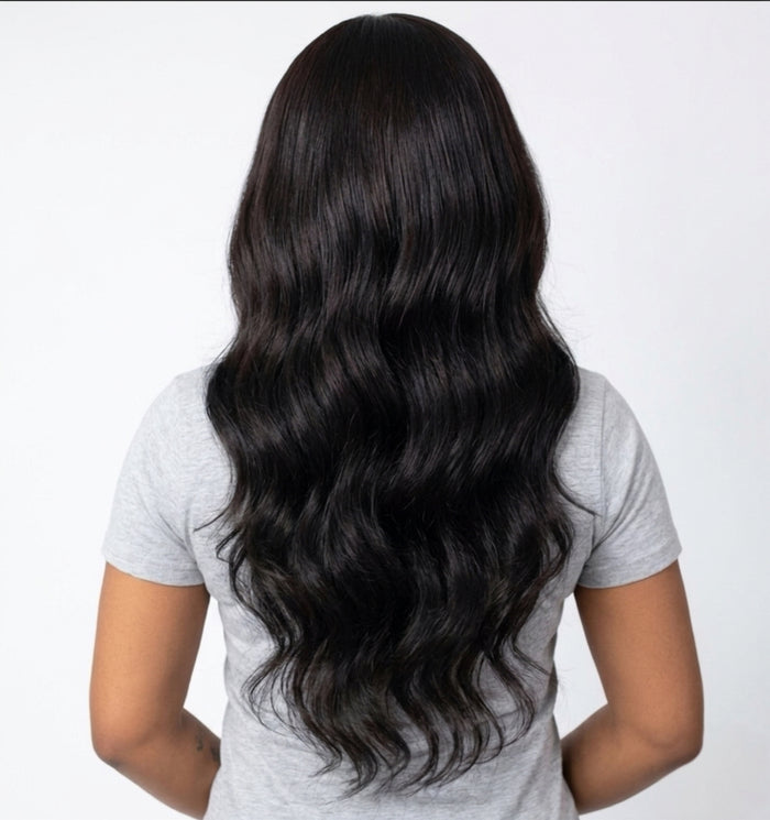 Luxury Body Wave Lace Front Wig – Natural Black, Pre-Plucked Hairline