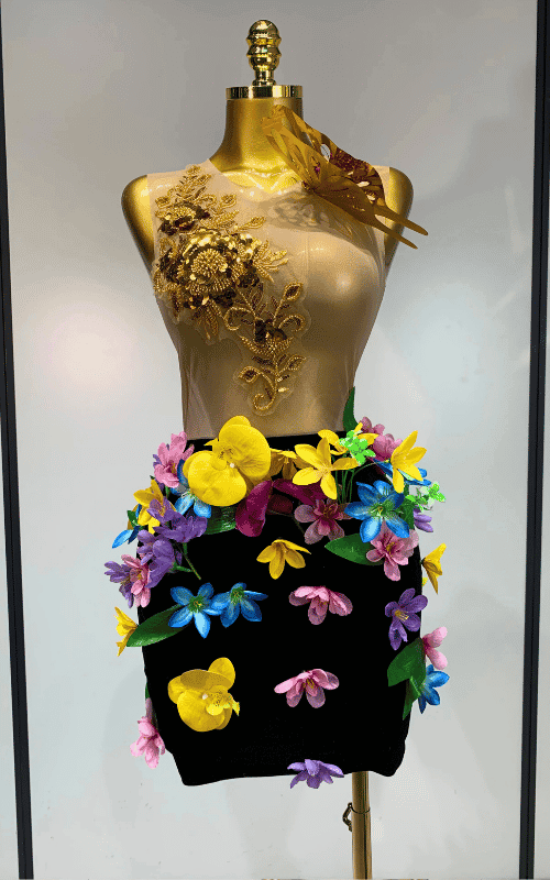 Macie 3D Flower Butterfly Sequin Mesh Bodycon Mini Dress
