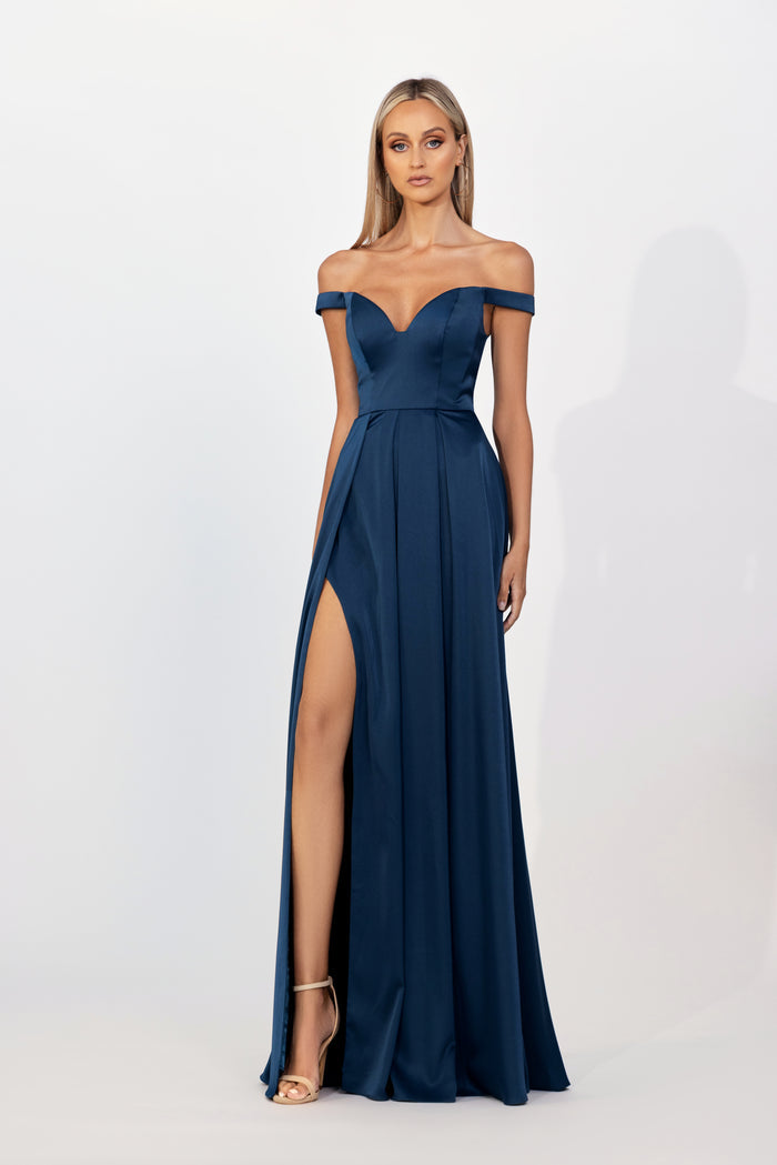 Maeve Off Shoulder Ball Gown TEAL - Dress - Bariano