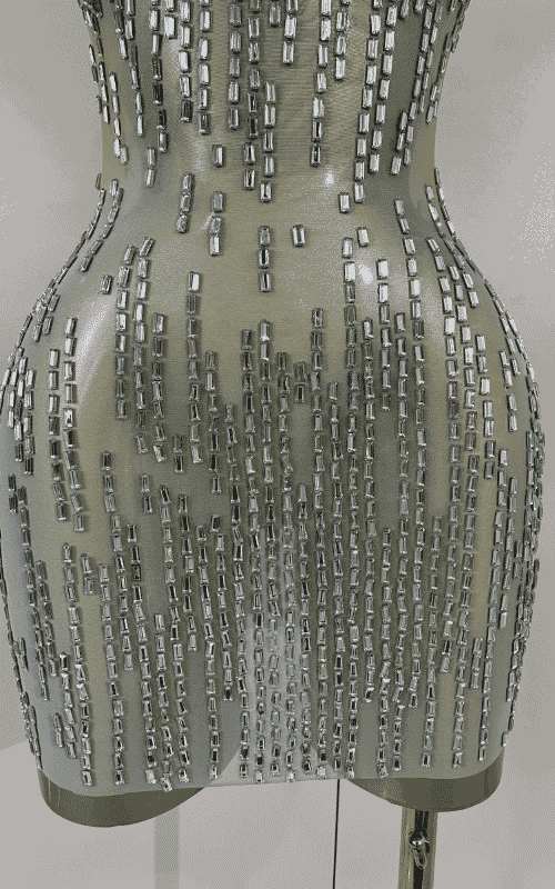 Mary Sparkly Rhinestones Sleeveless Mesh See-Through Mini Dress