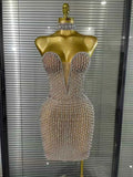 Mea Crystal Mesh Halter Off Shoulder Bodycon Mini Dress