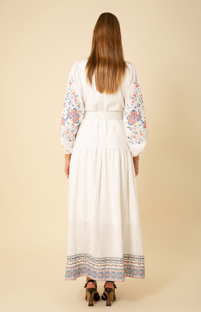 Melissa Embroidered Maxi Dress, color_ivory