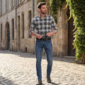 Men's Black Checks Slim Fit Shirts