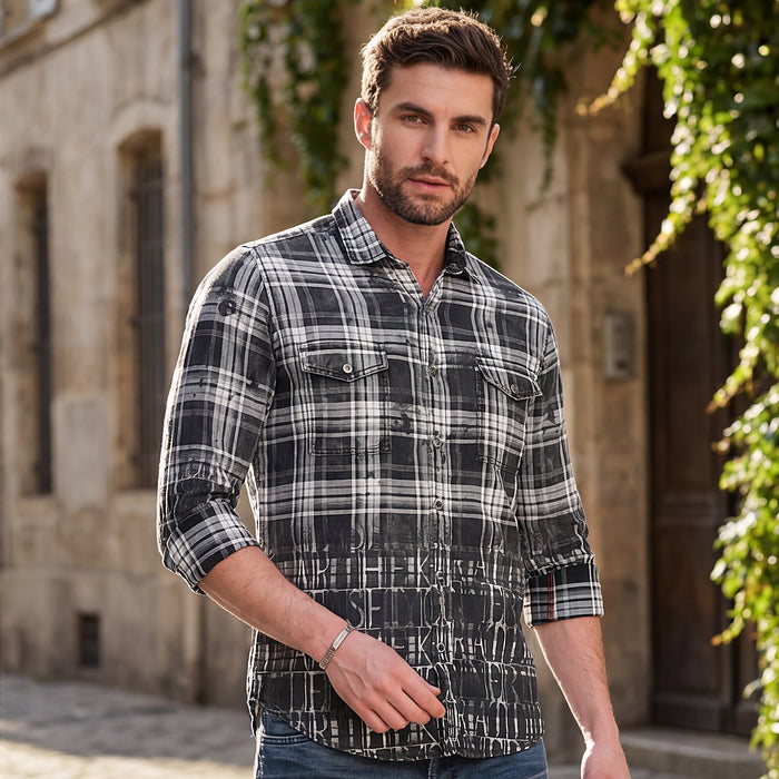 Men's Black Checks Slim Fit Shirts