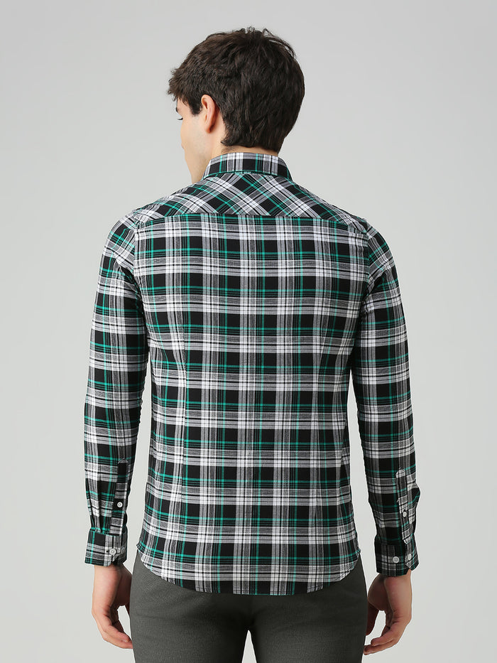 Men's Black Checks Slim Fit Shirts