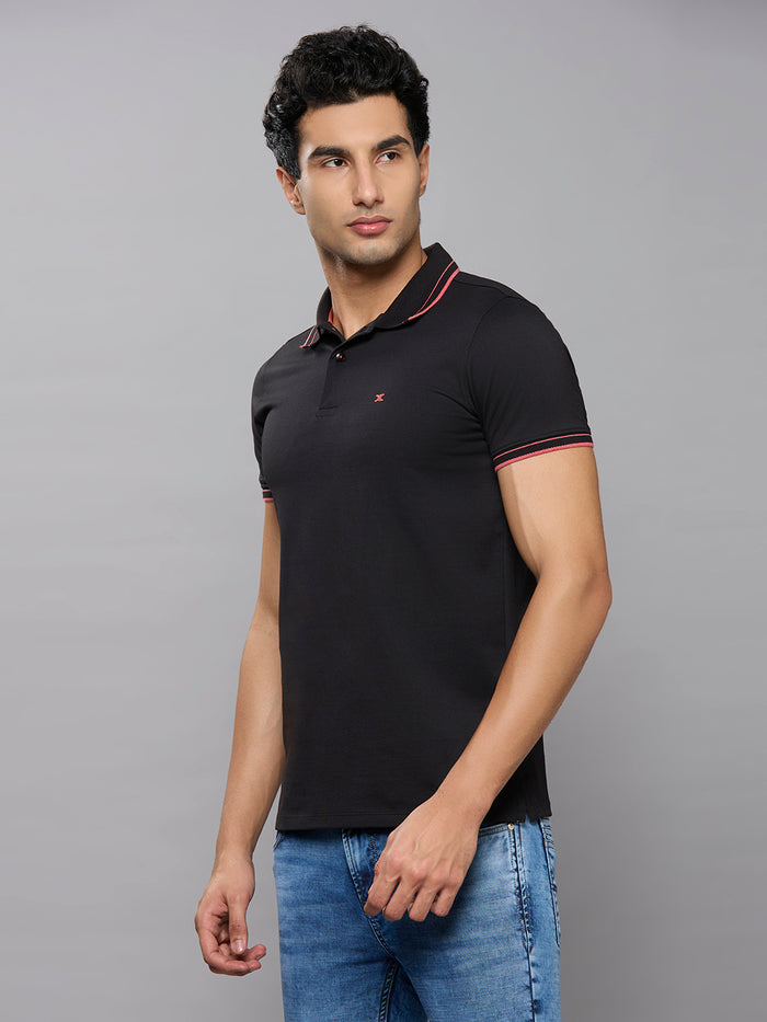 Men's Black Printed Slim Fit T-Shirts