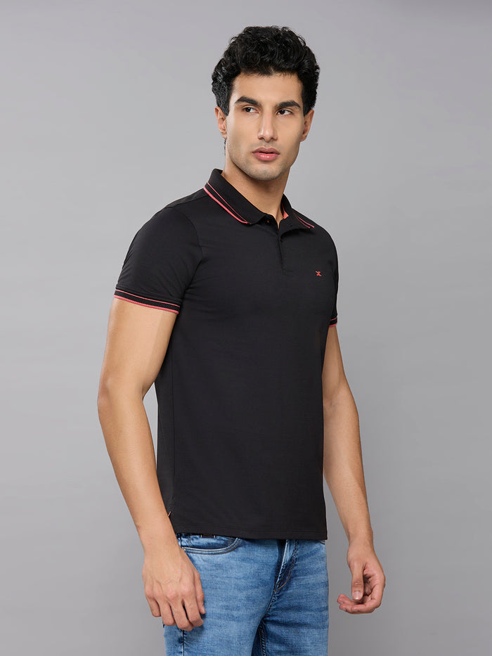 Men's Black Printed Slim Fit T-Shirts