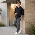 Men's Black Stripe Slim Fit Shirts