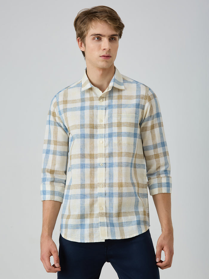 Men's Blue Checks Slim Fit Shirts