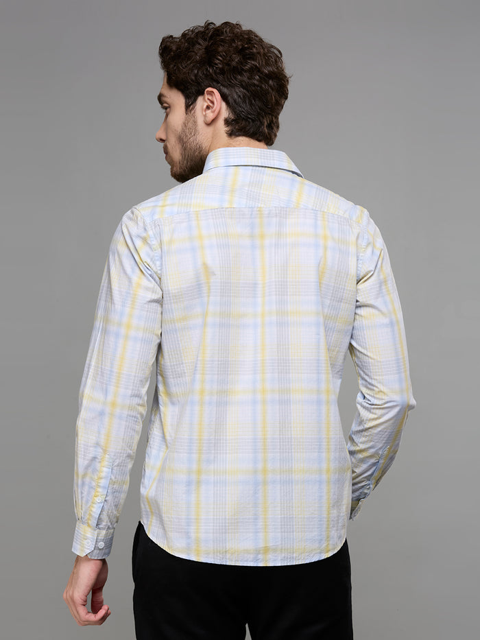 Men's Blue Checks Slim Fit Shirts
