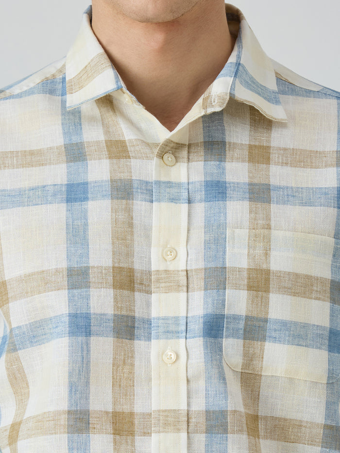 Men's Blue Checks Slim Fit Shirts