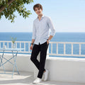Men's Blue Printed Slim Fit Shirts