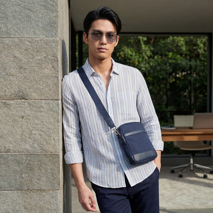 Men's Blue Stripe Slim Fit Shirts