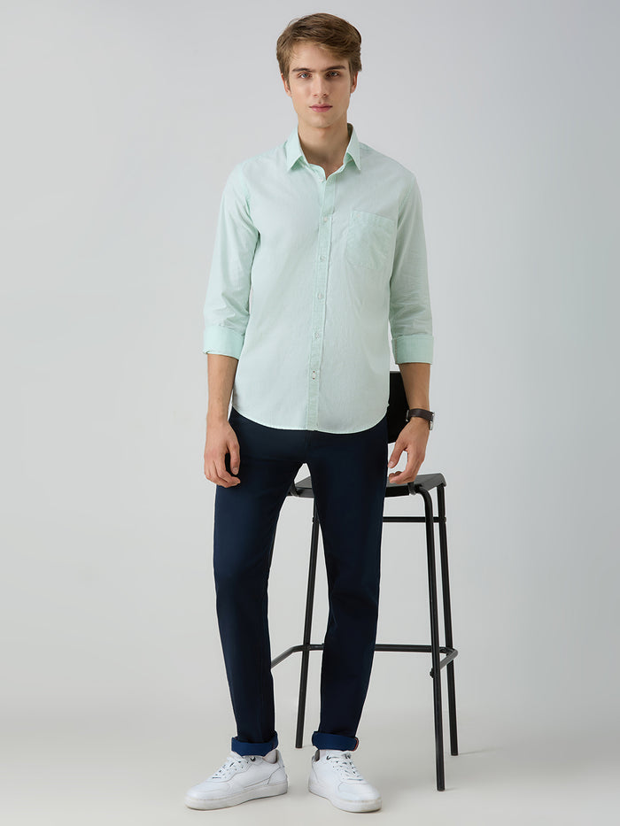 Men's Green Checks Slim Fit Shirts
