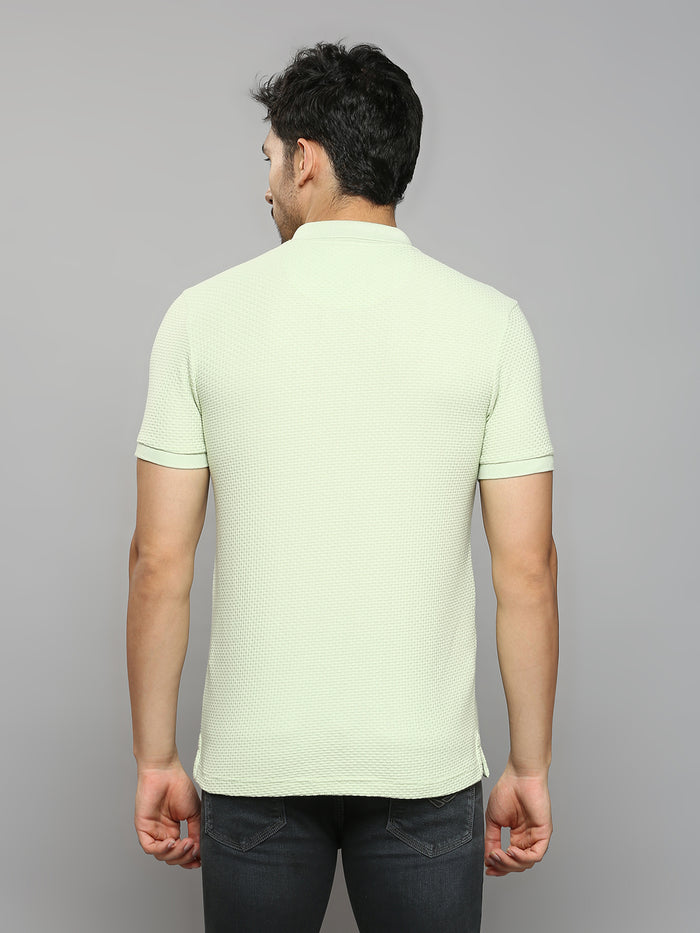 Men's Green Printed Slim Fit T-Shirts