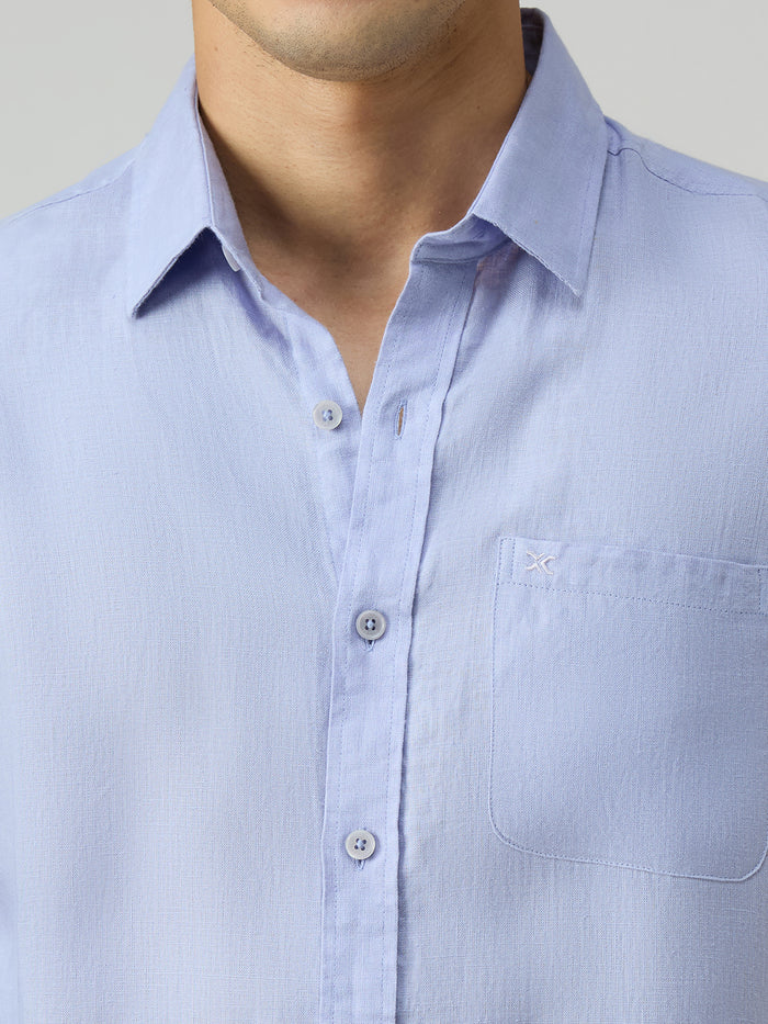 Men's Lavender Solid Slim Fit Shirts