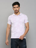 Men's Lilac Printed Slim Fit T-Shirts