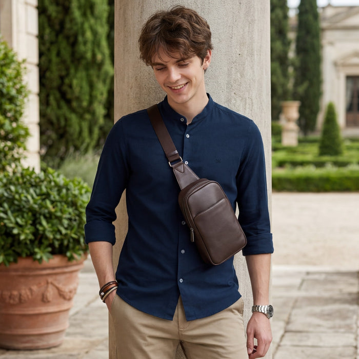 Men's Navy Blue Printed Slim Fit Shirts