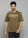 Men's Olive Solid Slim Fit T-Shirts