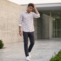 Men's Pink Printed Slim Fit Shirts