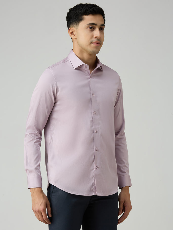 Men's Pink Solid Slim Fit Shirts