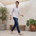 Men's Purple Printed Slim Fit Shirts