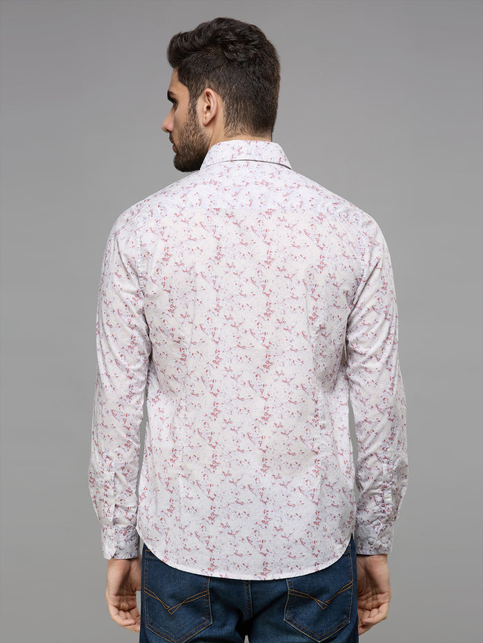 Men's Purple Printed Slim Fit Shirts