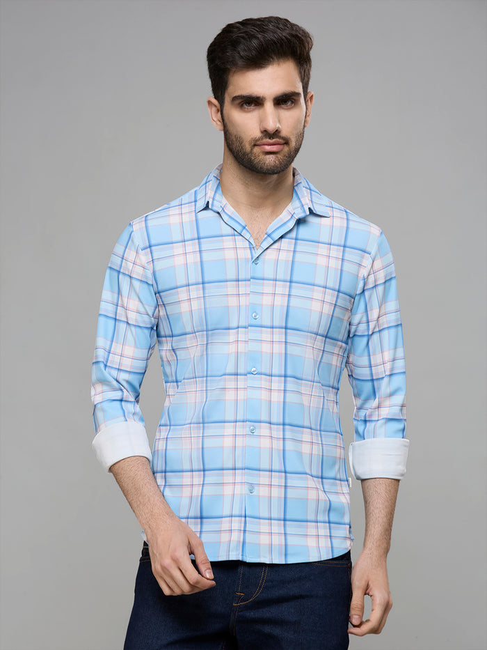 Men's Sky Checks Slim Fit Shirts