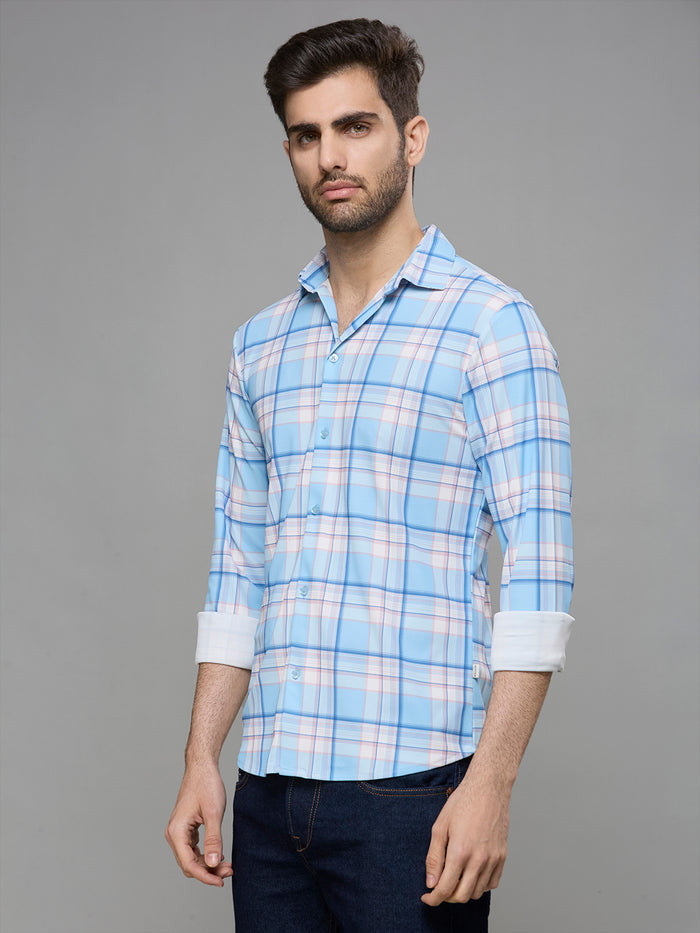 Men's Sky Checks Slim Fit Shirts