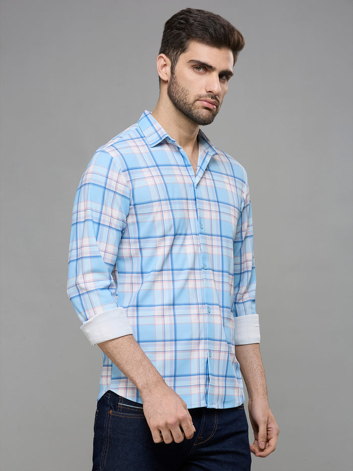 Men's Sky Checks Slim Fit Shirts