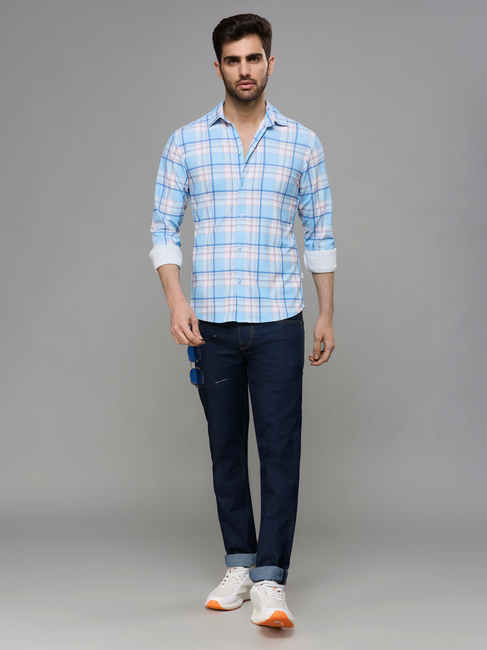 Men's Sky Checks Slim Fit Shirts