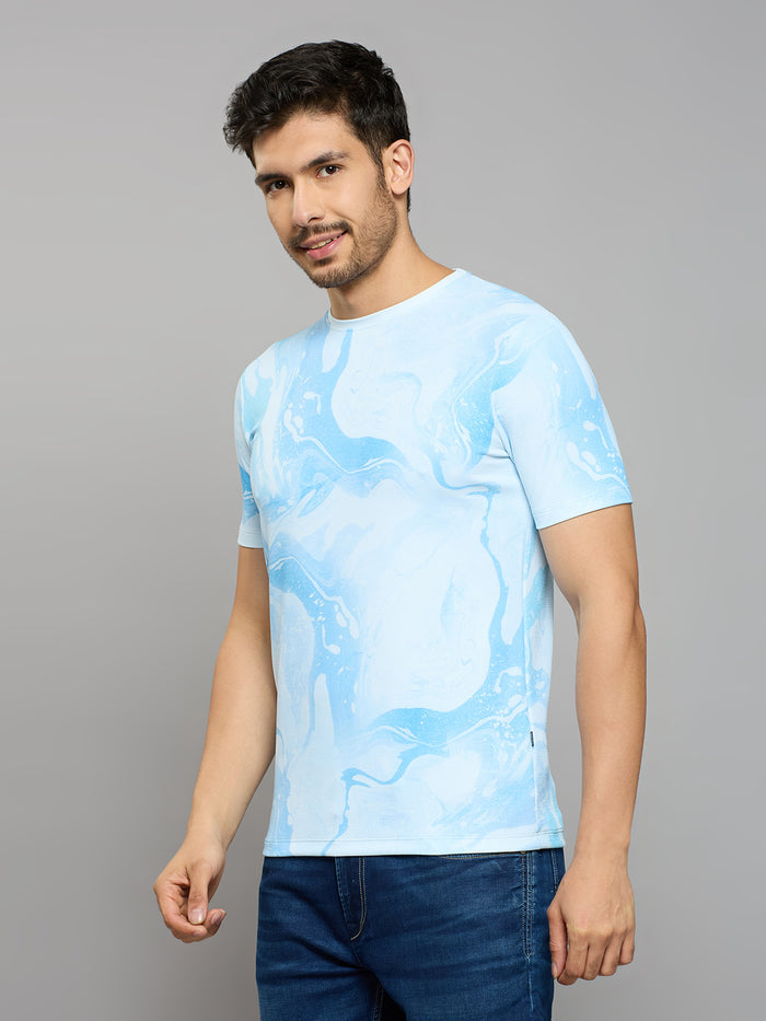 Men's Sky Printed Slim Fit T-Shirts