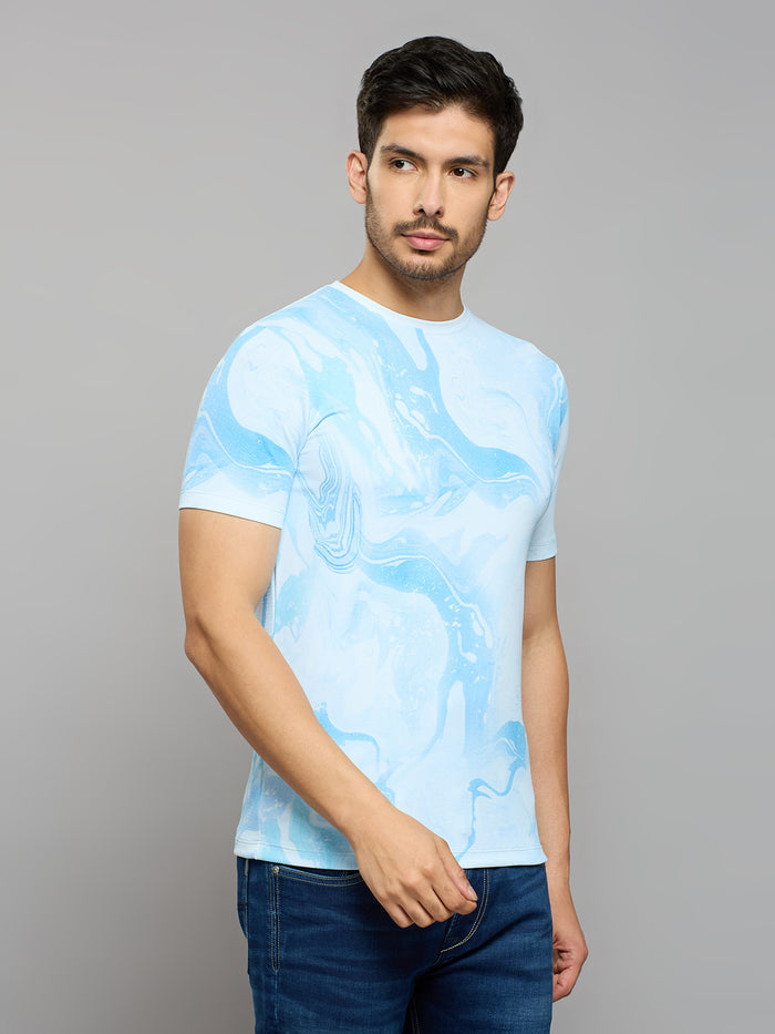 Men's Sky Printed Slim Fit T-Shirts