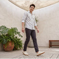 Men's White Printed Slim Fit Shirts