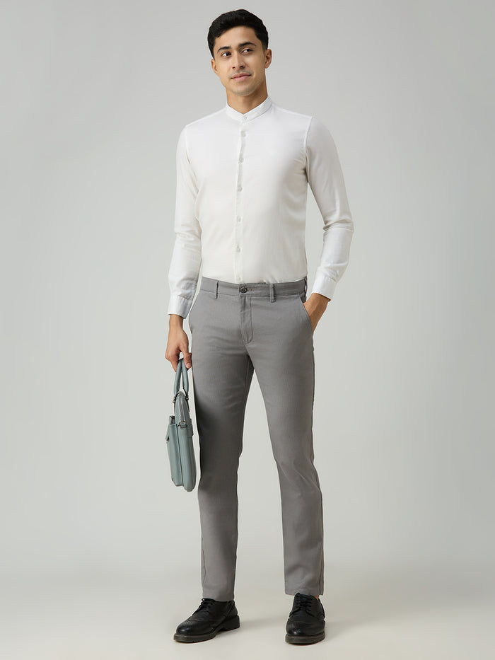 Men's White Printed Slim Fit Shirts