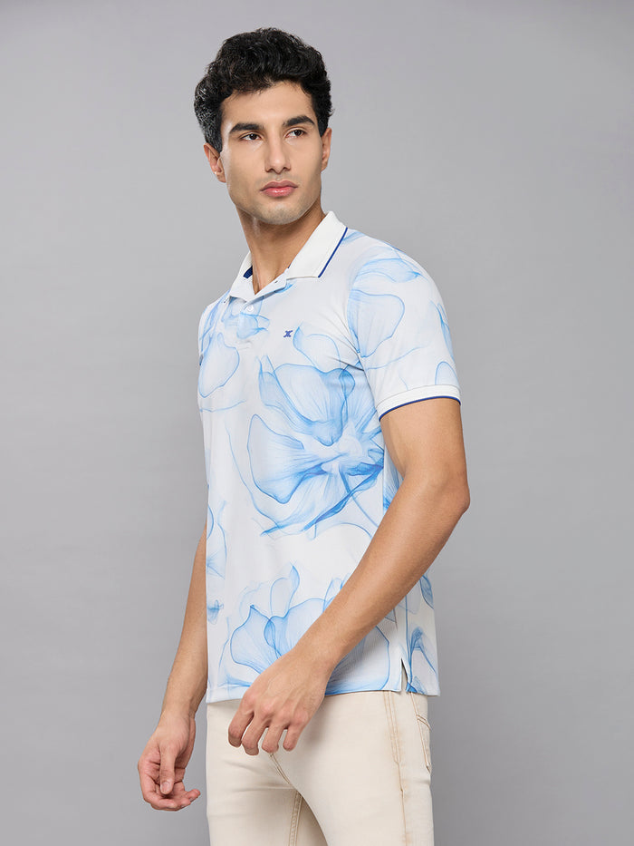 Men's White Printed Slim Fit T-Shirts