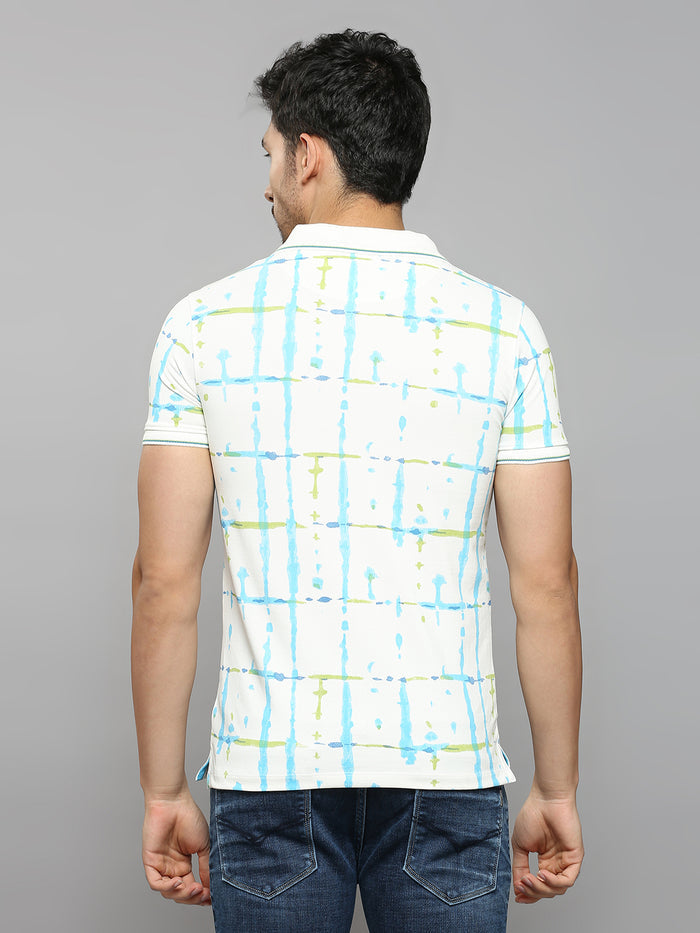 Men's White Printed Slim Fit T-Shirts