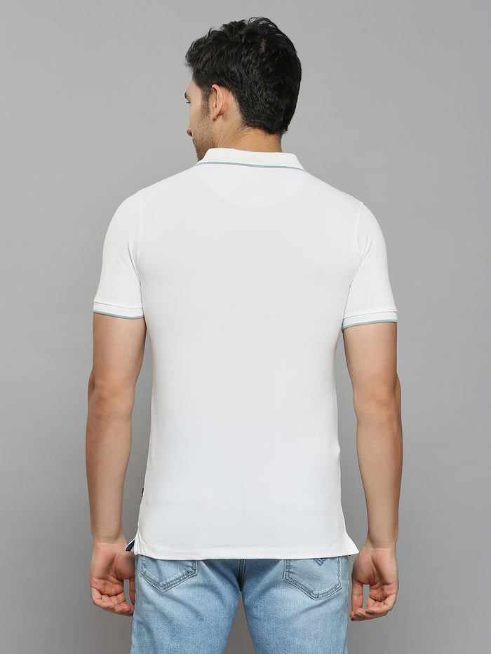 Men's White Printed Slim Fit T-Shirts