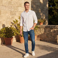 Men's White Solid Regular Fit Shirts