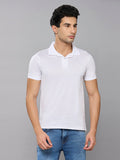 Men's White Solid Slim Fit T-Shirts
