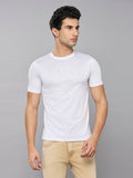 Men's White Solid Slim Fit T-Shirts