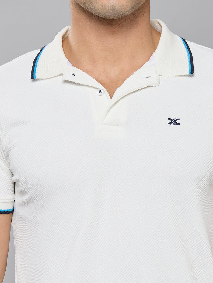 Men's White Solid Slim Fit T-Shirts